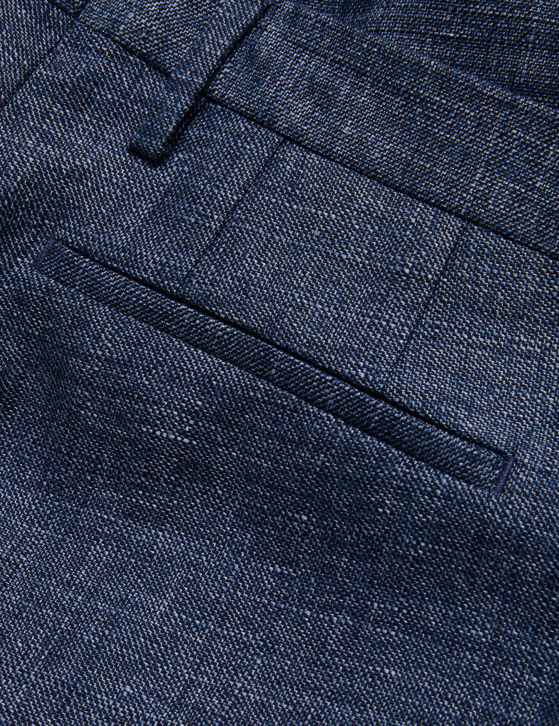 SLIM LINEN WOOL TROUSERS | NAVY - Image 5