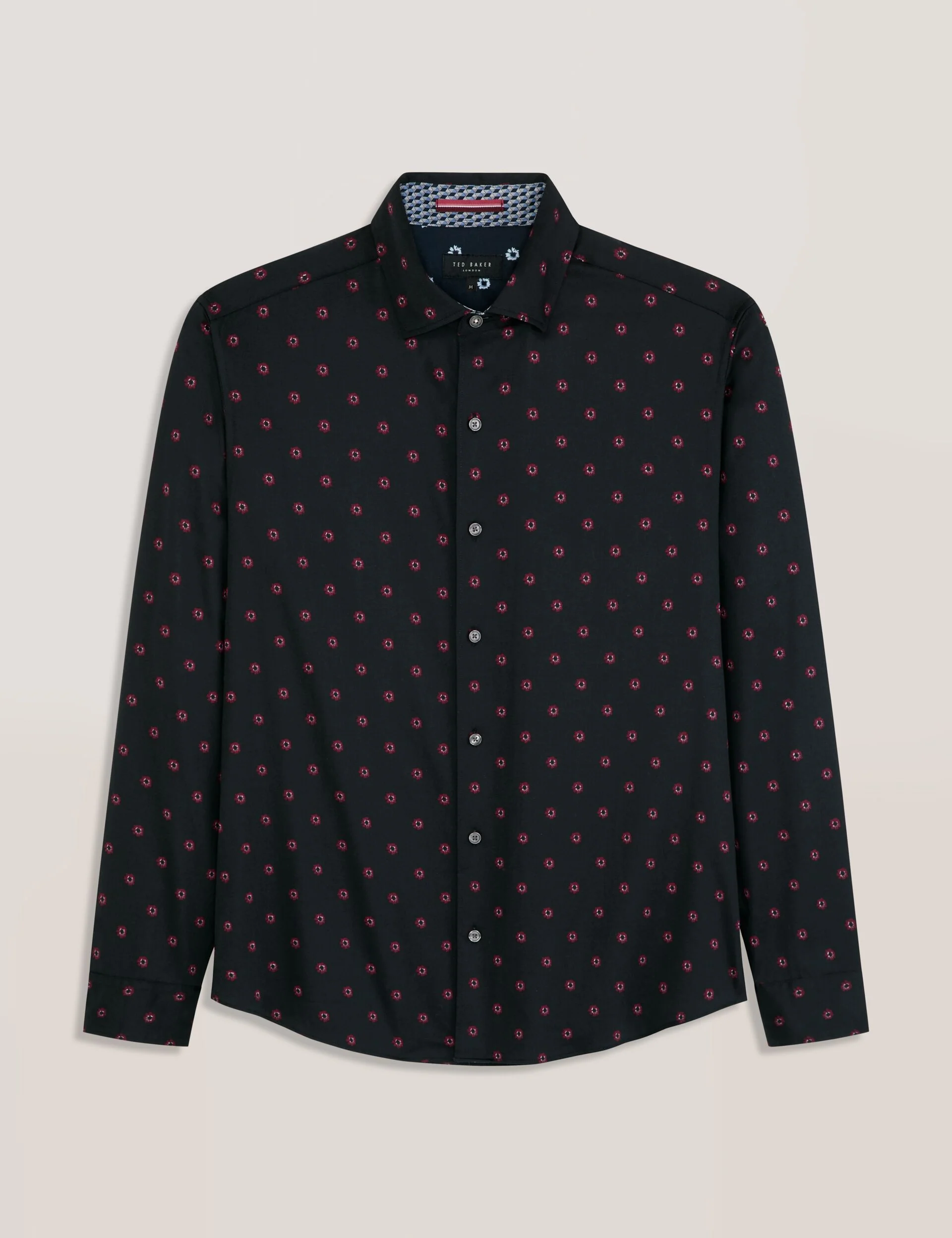 SOREN LONG SLEEVE DAISY PRINT SHIRT | BLACK - Image 6