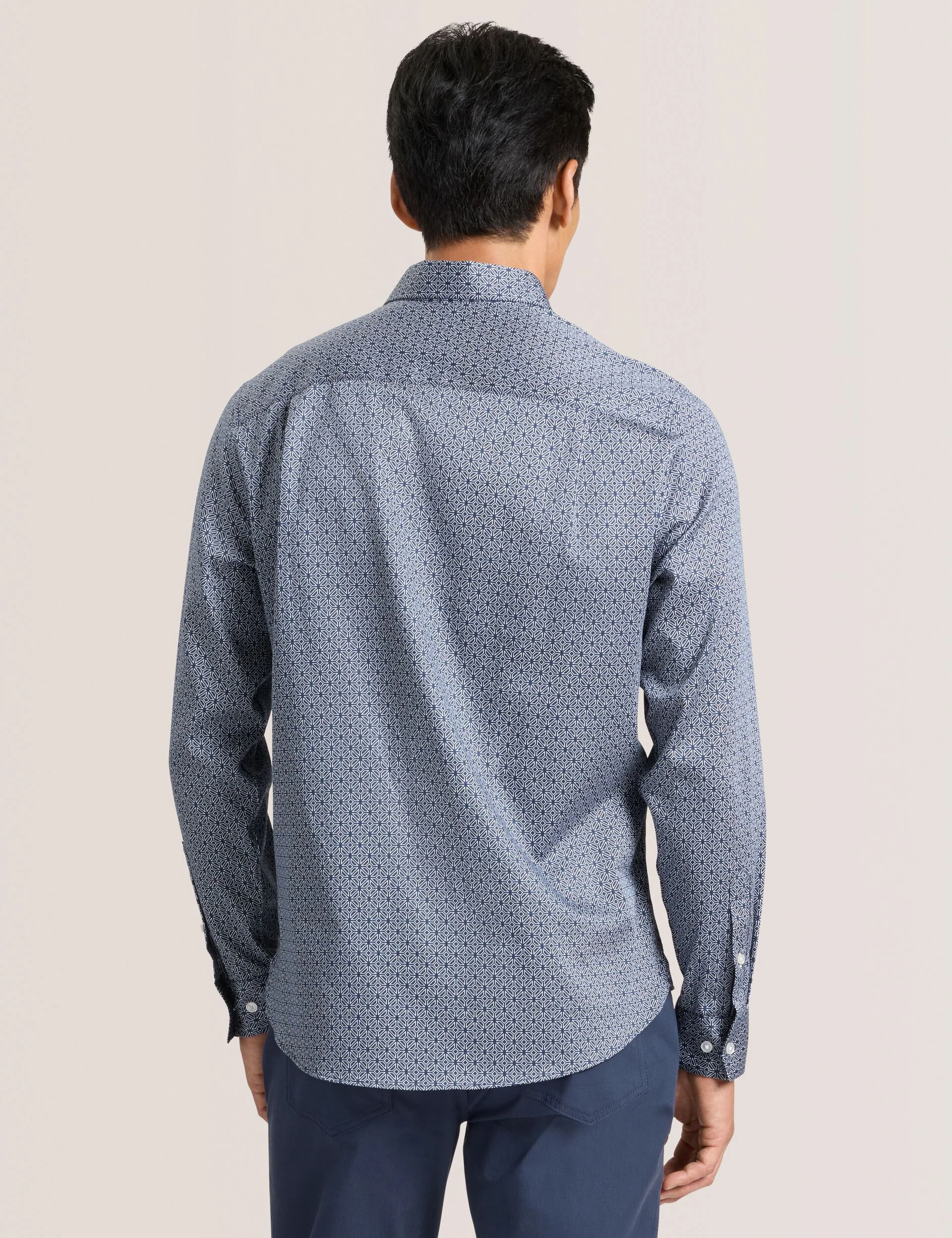 SOREN LONG SLEEVE CLAROT PRINT SHIRT | DARK DENIM - Image 4