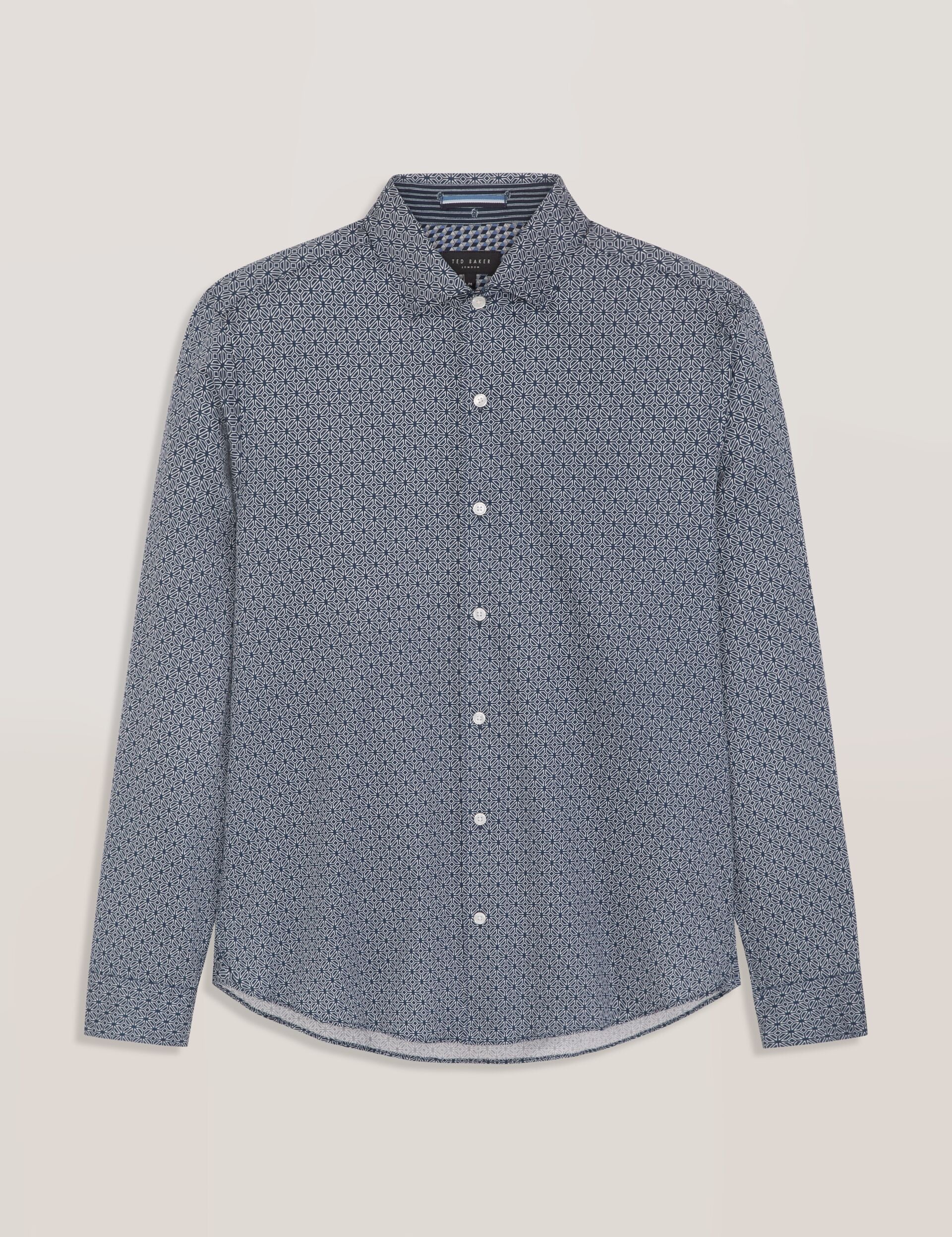 SOREN LONG SLEEVE CLAROT PRINT SHIRT | DARK DENIM - Image 6