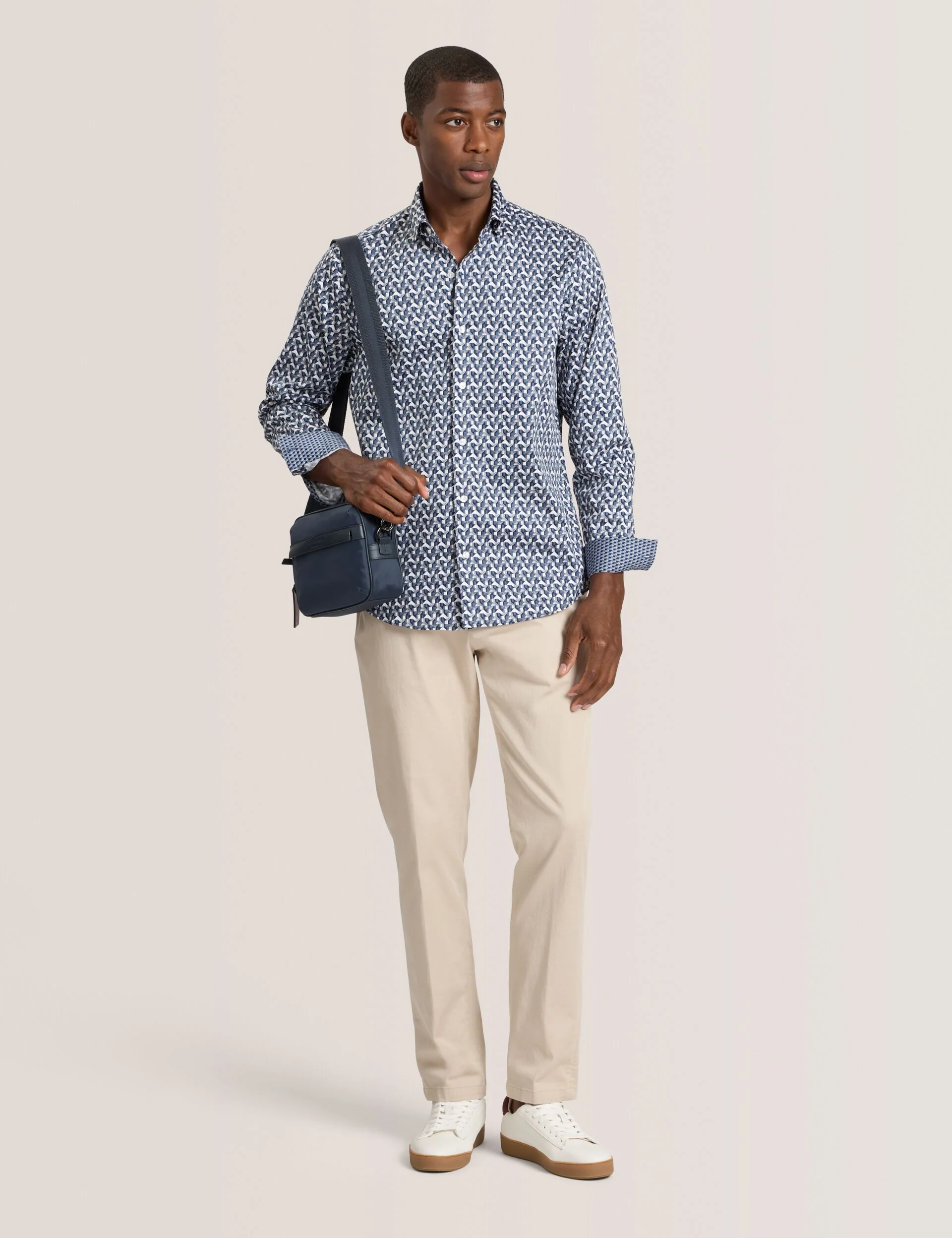 SOREN LONG SLEEVE ARCHIE PRINT SHIRT | DARK DENIM - Image 2