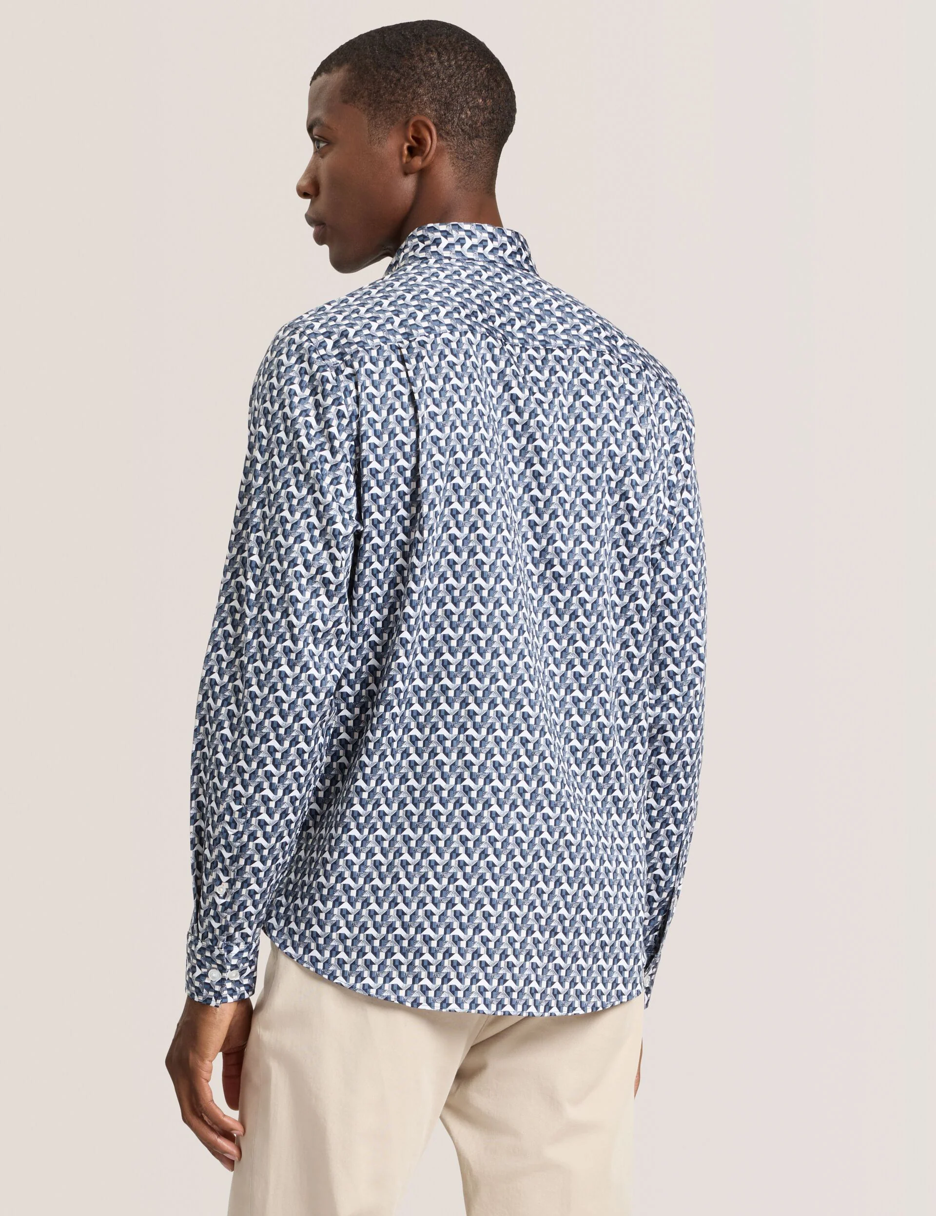 SOREN LONG SLEEVE ARCHIE PRINT SHIRT | DARK DENIM - Image 5