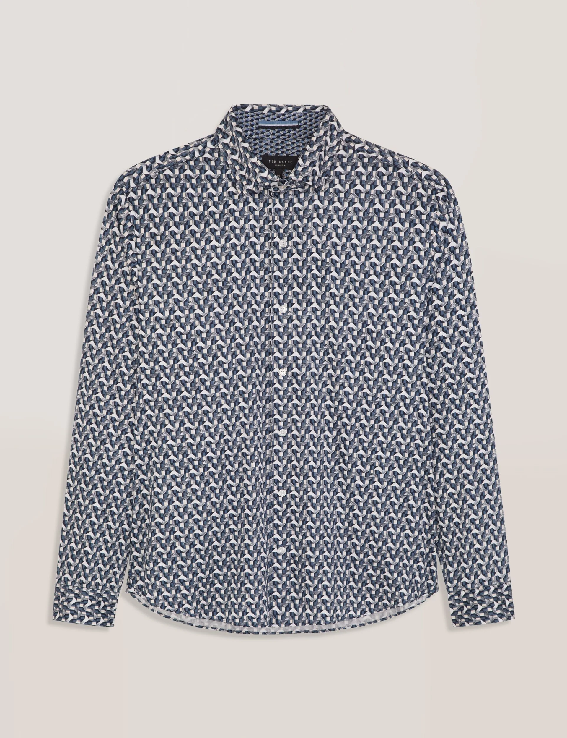 SOREN LONG SLEEVE ARCHIE PRINT SHIRT | DARK DENIM - Image 6