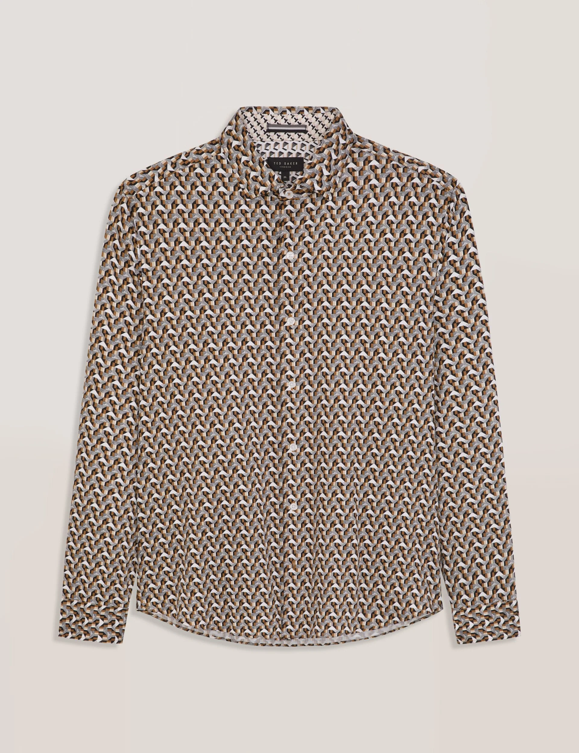 SOREN LONG SLEEVE ARCHIE PRINT SHIRT | DULL GOLD - Image 6