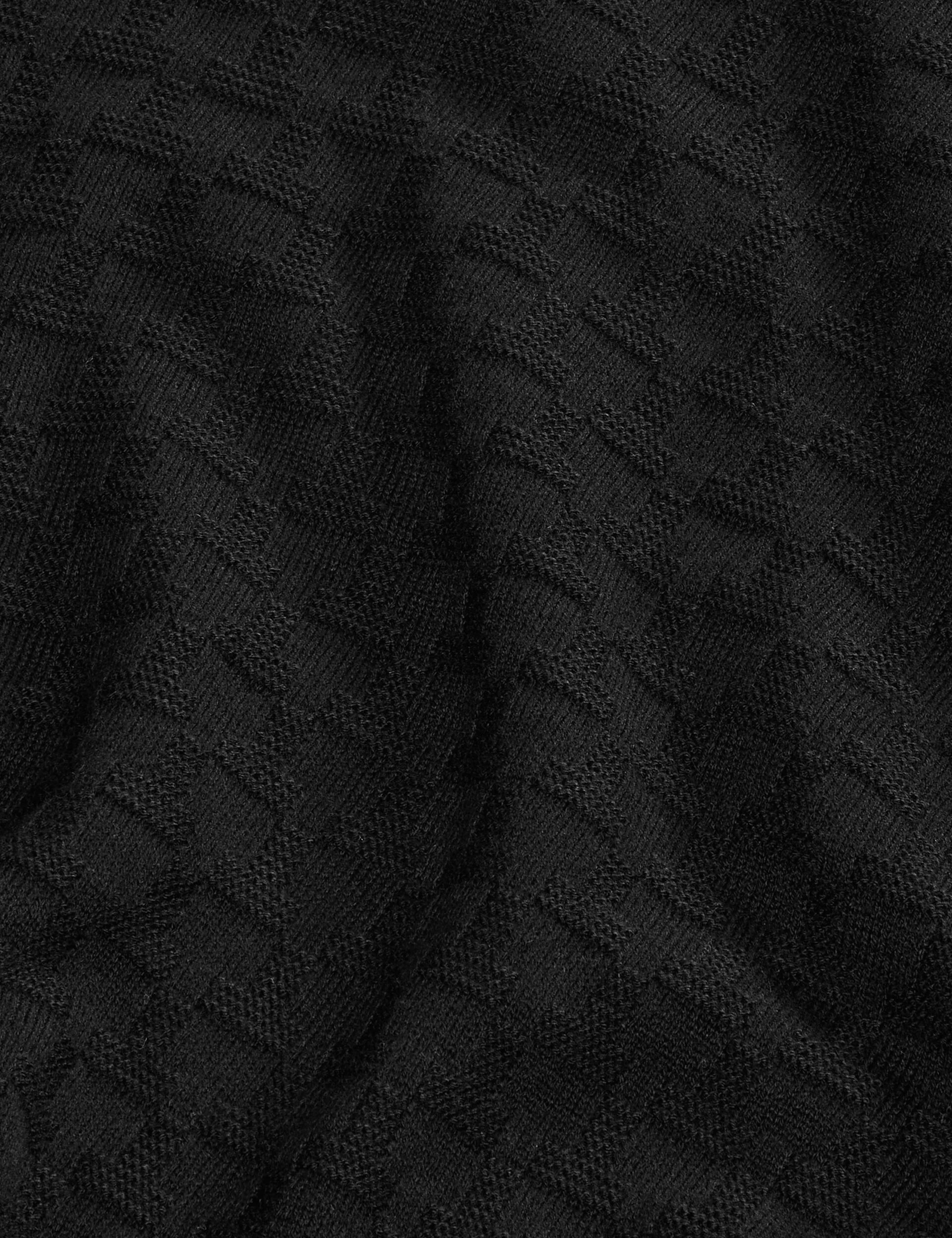 T STITCH LONG SLEEVE CREW NECK SWEATER | BLACK - Image 3
