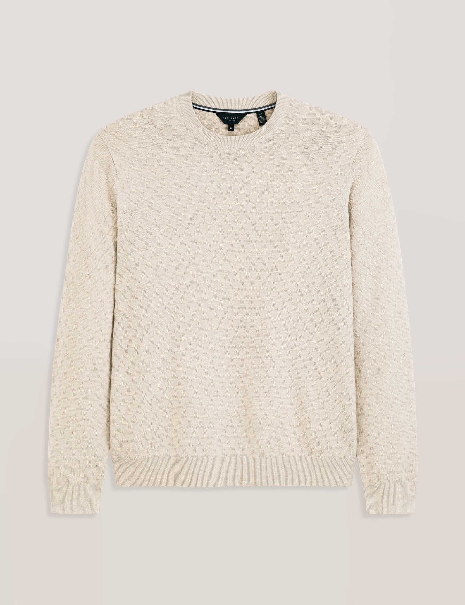 T STITCH LONG SLEEVE CREW NECK SWEATER | WHITE - Image 6