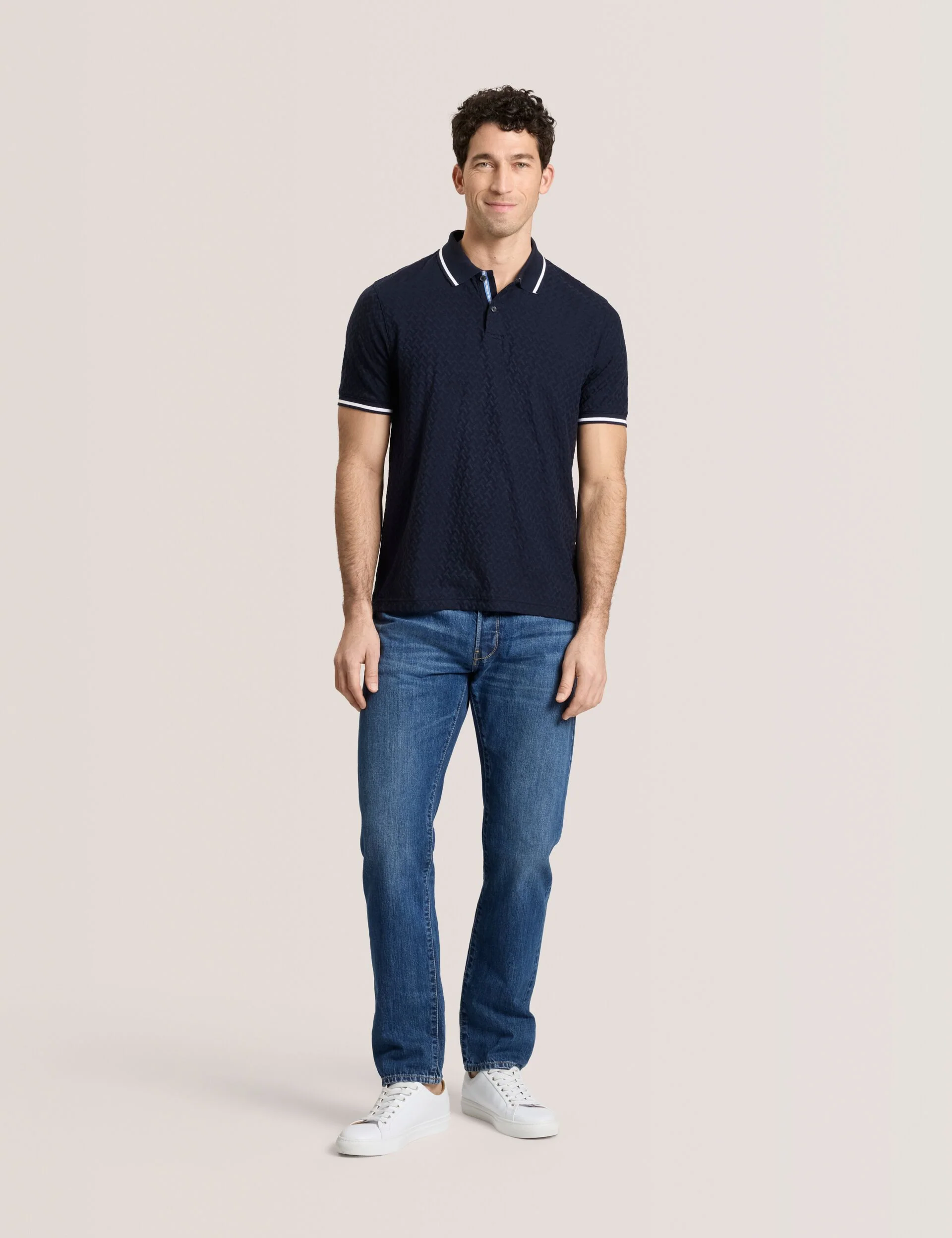 TEXTURE POLO | NAVY - Image 2