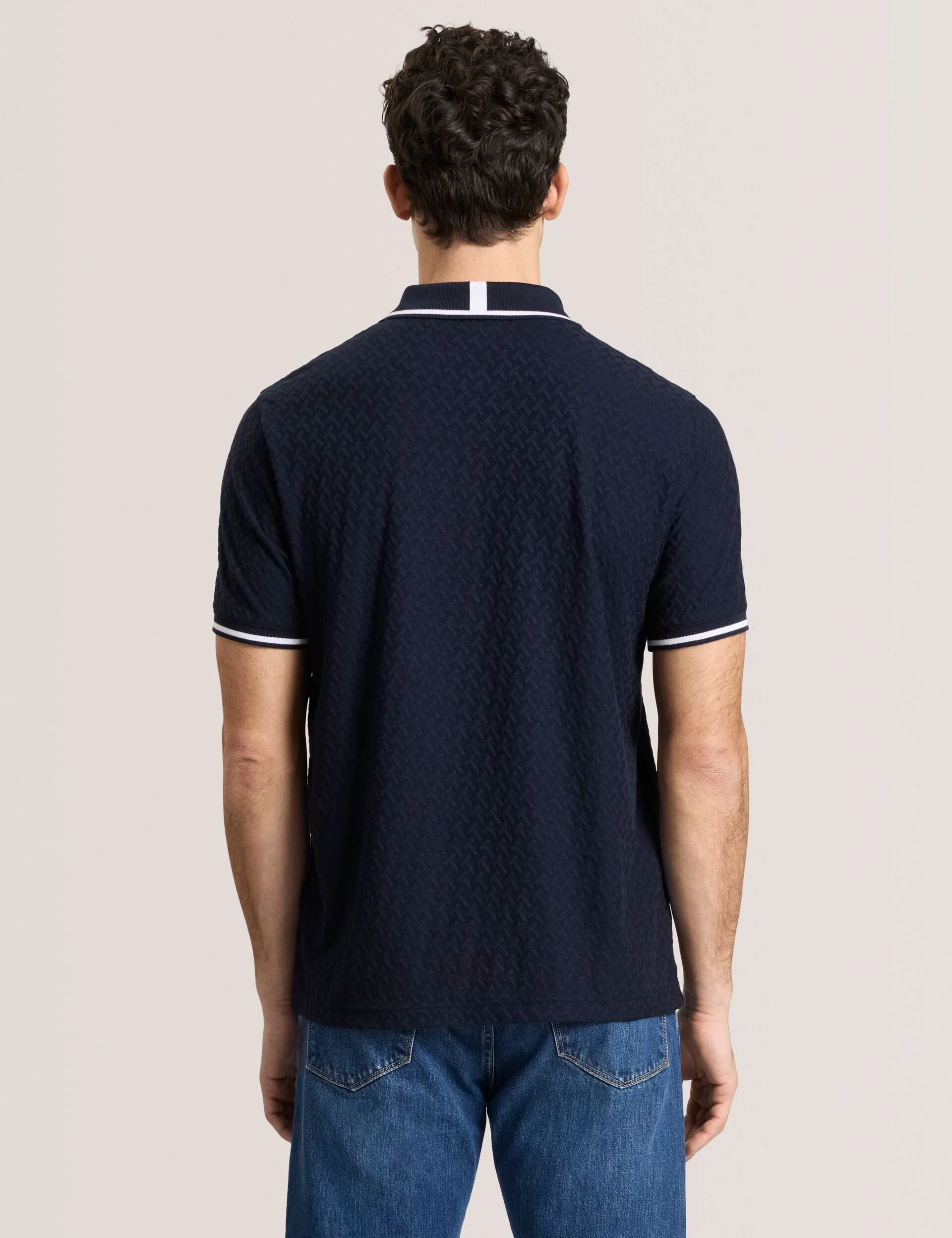 TEXTURE POLO | NAVY - Image 3