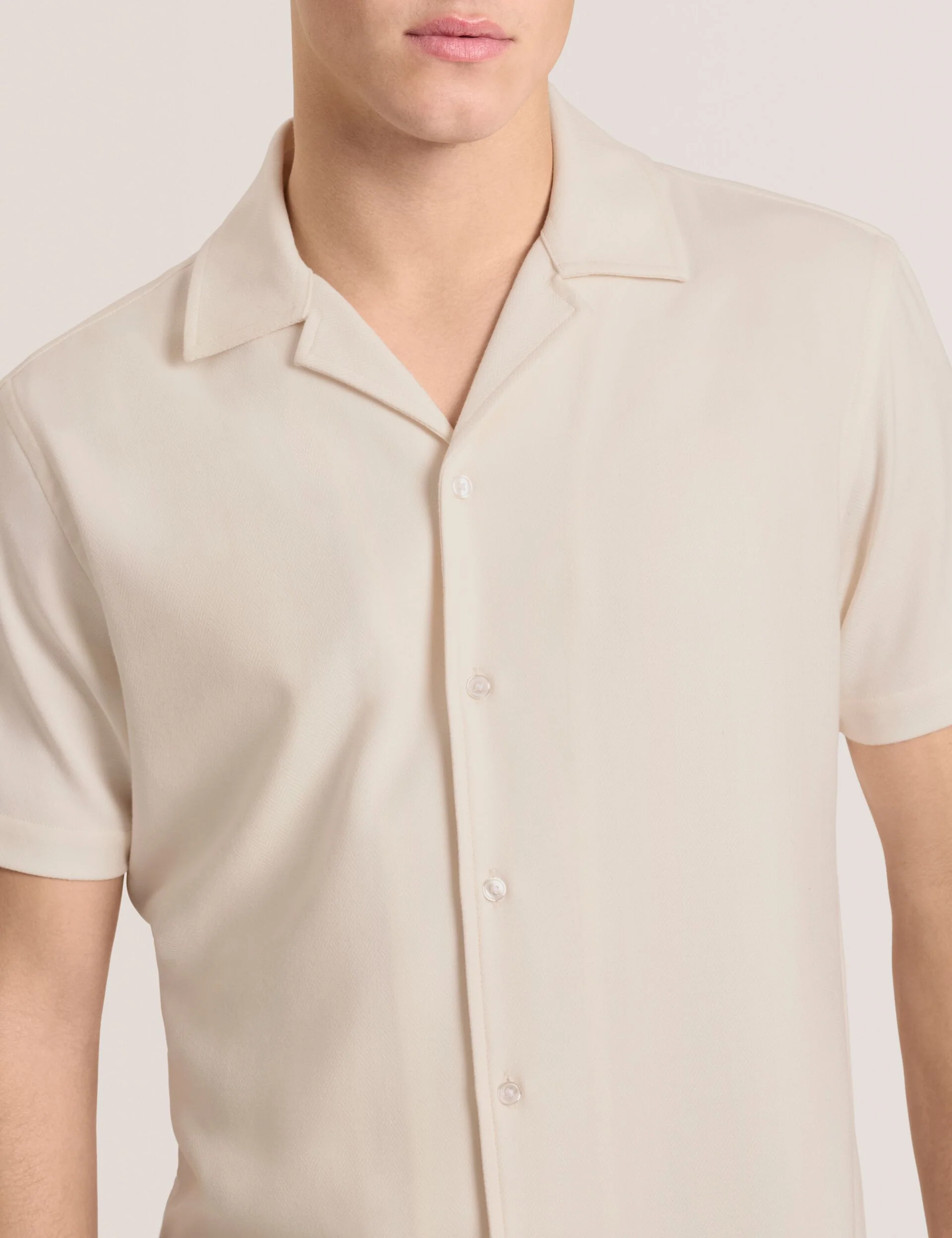 Textured Camp Shirt | IVORY - Image 4