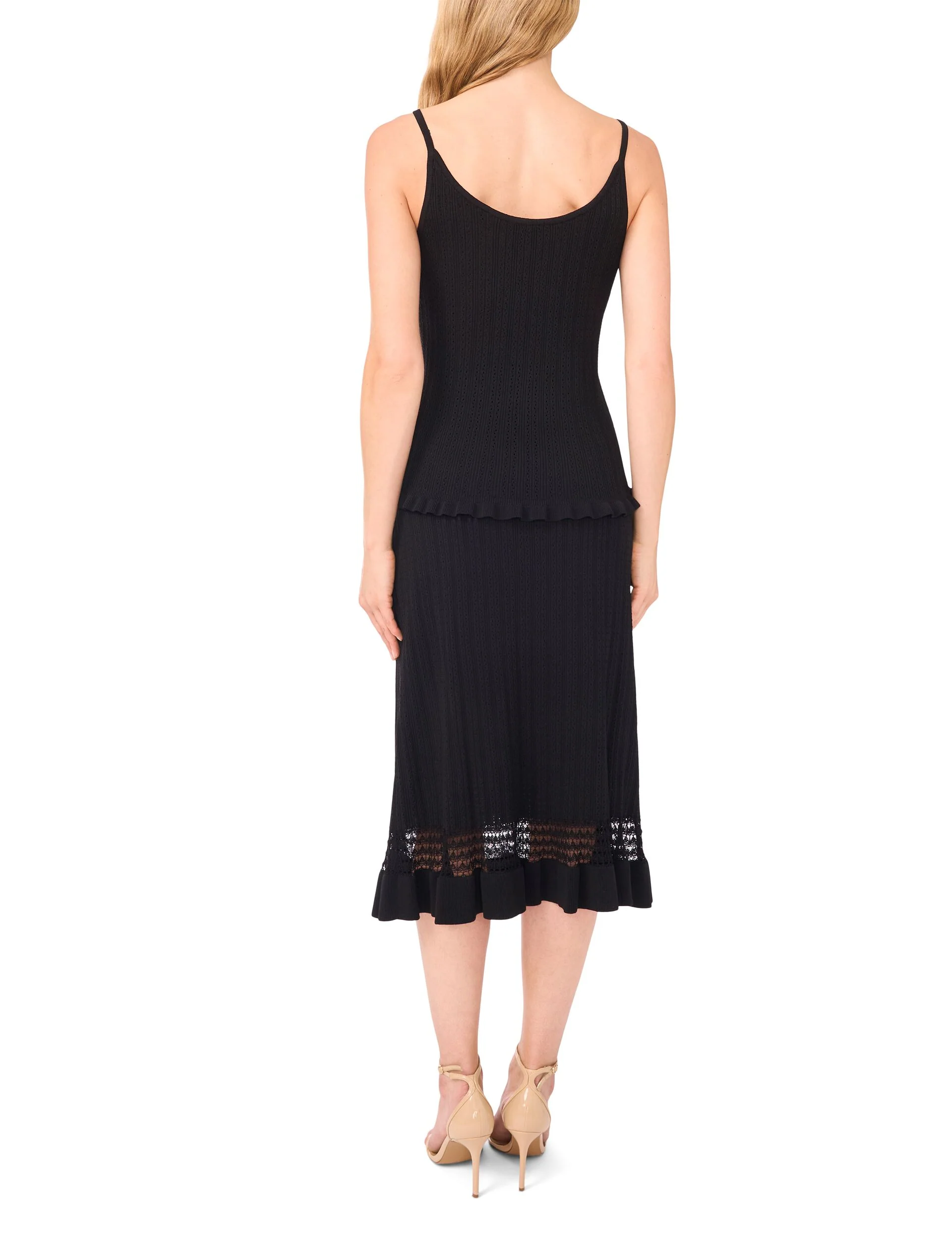TRIM STRAP TANK TOP WITH POINTELLE & RIB | BLACK - Image 3